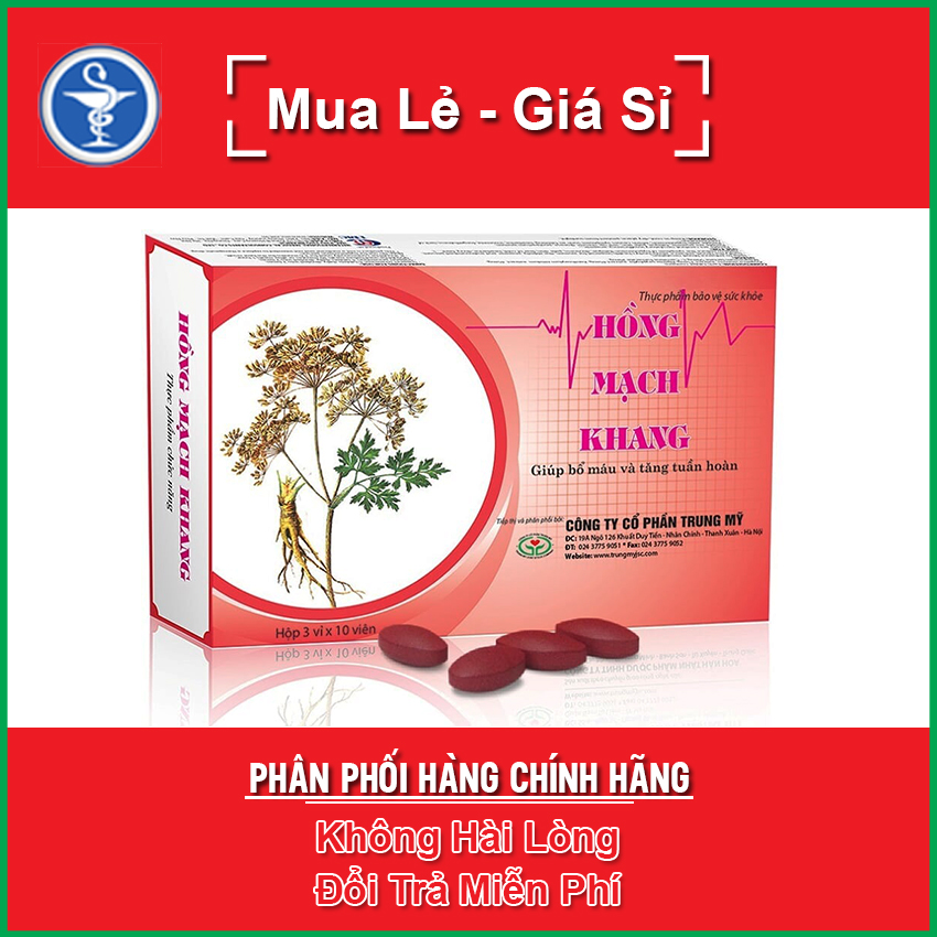 Hồng mạch khang - giúp bổ máu và tăng tuần hoàn hộp 30 viên