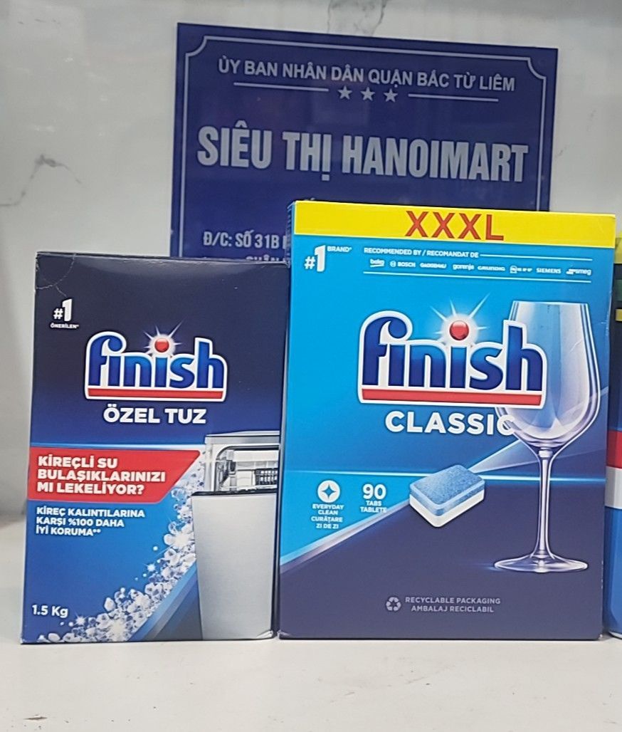 Combo 90V viên rửa bát Finish hoặc muối rửa bát 1.2kg dùng cho máy rửa bát