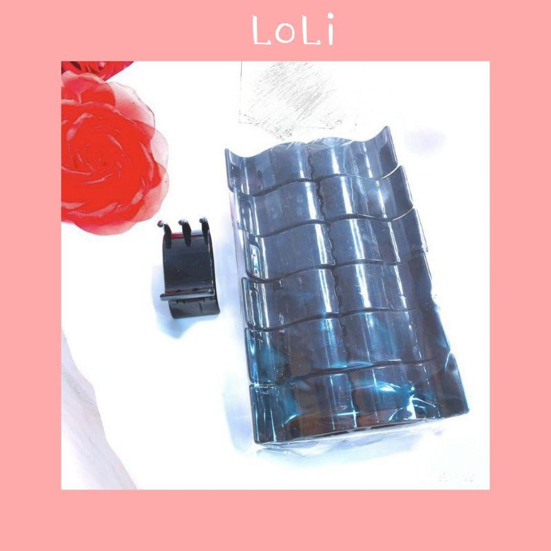 Vỉ 12 kẹp càng cua 5 răng đen bóng loại đẹp - loli.phukienthoitrang - loli