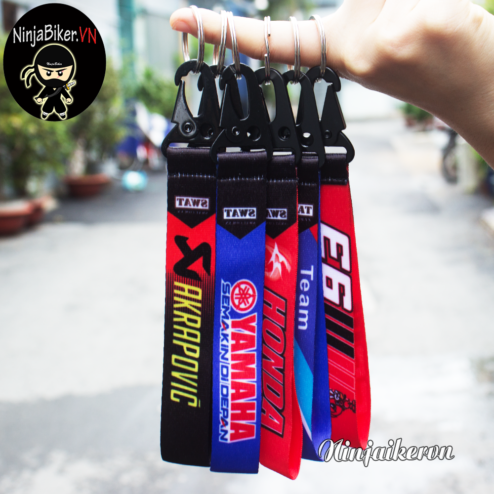 Móc khóa xe máy (Dây satin - Đầu sắt)