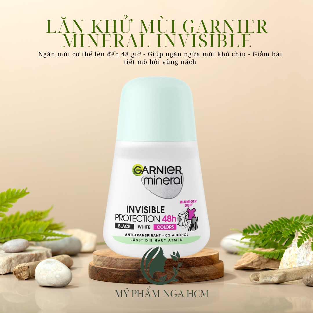 Lăn khử mùi Garnier Mineral Invisible - Lăn Garnier mẫu mới