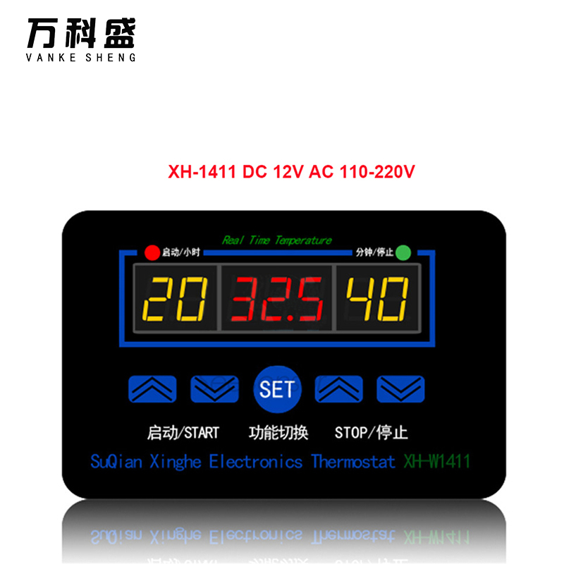 XH-W1411 LCD Bộ Điều Nhiệt Kỹ Thuật Số Hiển Thị Bộ Điều Khiển Nhiệt Độ Đa Chức Năng Công Tắc Cảm Biến-55 ~ 120 Độ AC 110-220V DC 12V