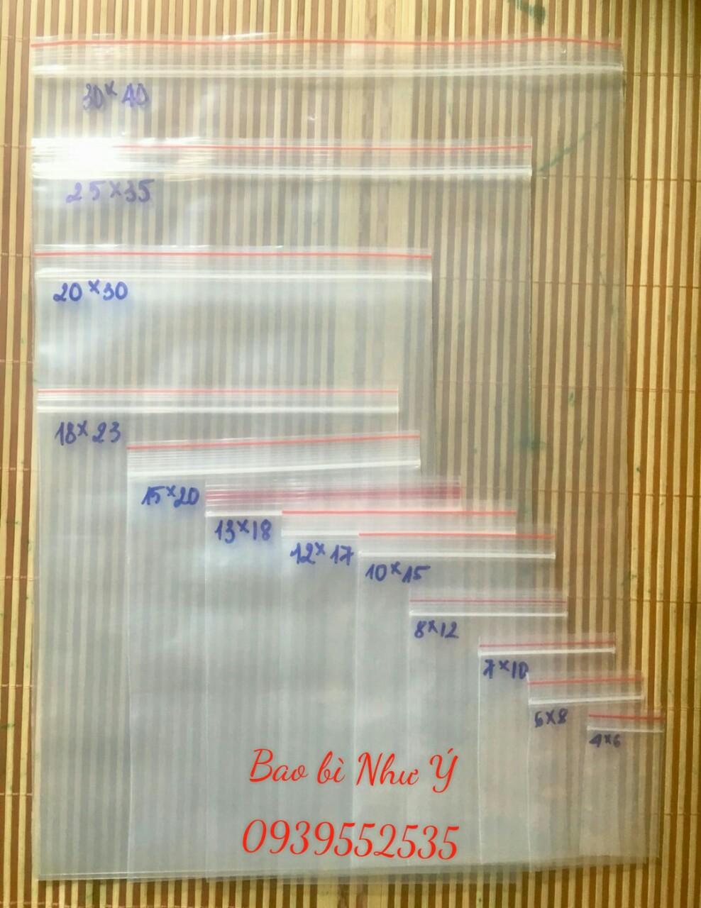 [HCM]1KG - SIZE 13X18 TÚI ZIPPER VIỀN CHỈ ĐỎ