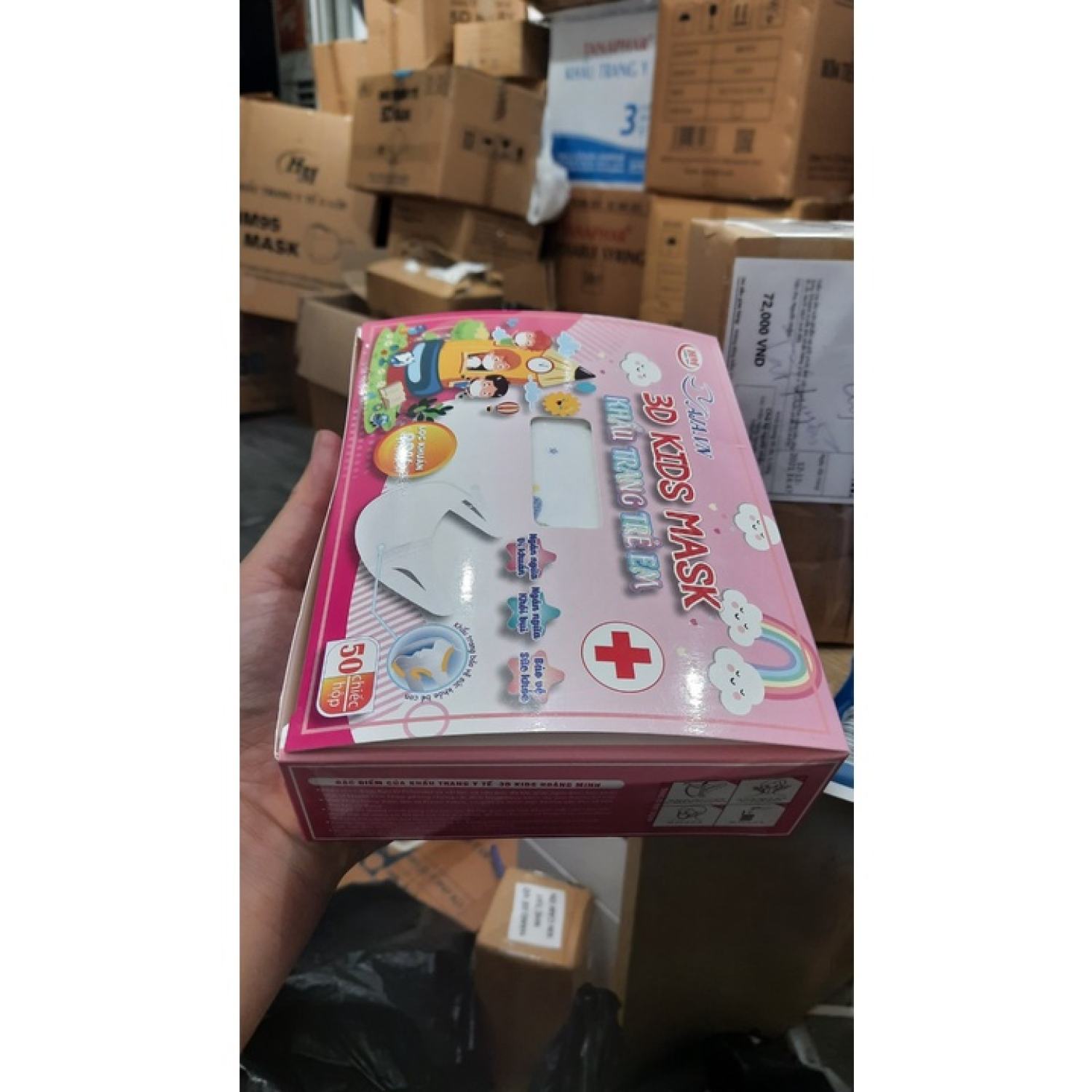Hộp 50 chiếc khẩu trang 3D mask trẻ em (3D mask cho bé)