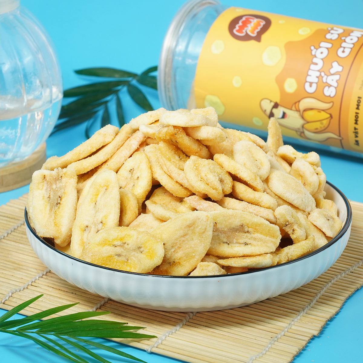 Chuối sứ sấy giòn 300g- Đồ ăn vặt MoiMoi