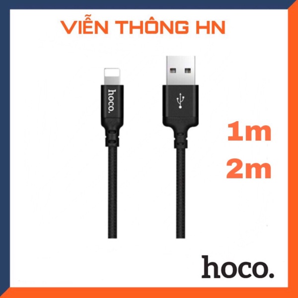 Cáp sạc dây dù Hoco X14 dài 1M và 2M - cổng Lightning iphone tương thích nhiều dòng điện thoại