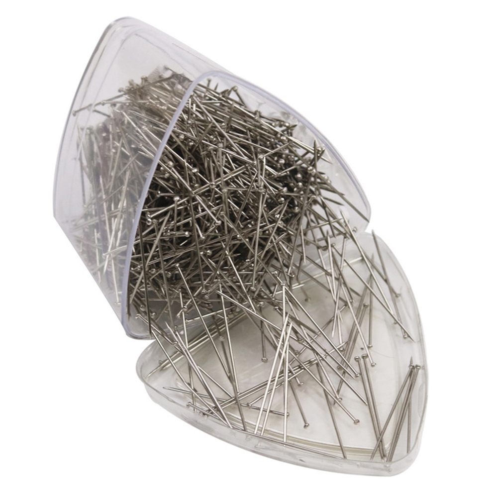 1000Pcs/Box Stainless Steel Pins Dressmaker Pin Shirt Silk Satin Pin Quilt Applique Sewing Needle 31mm