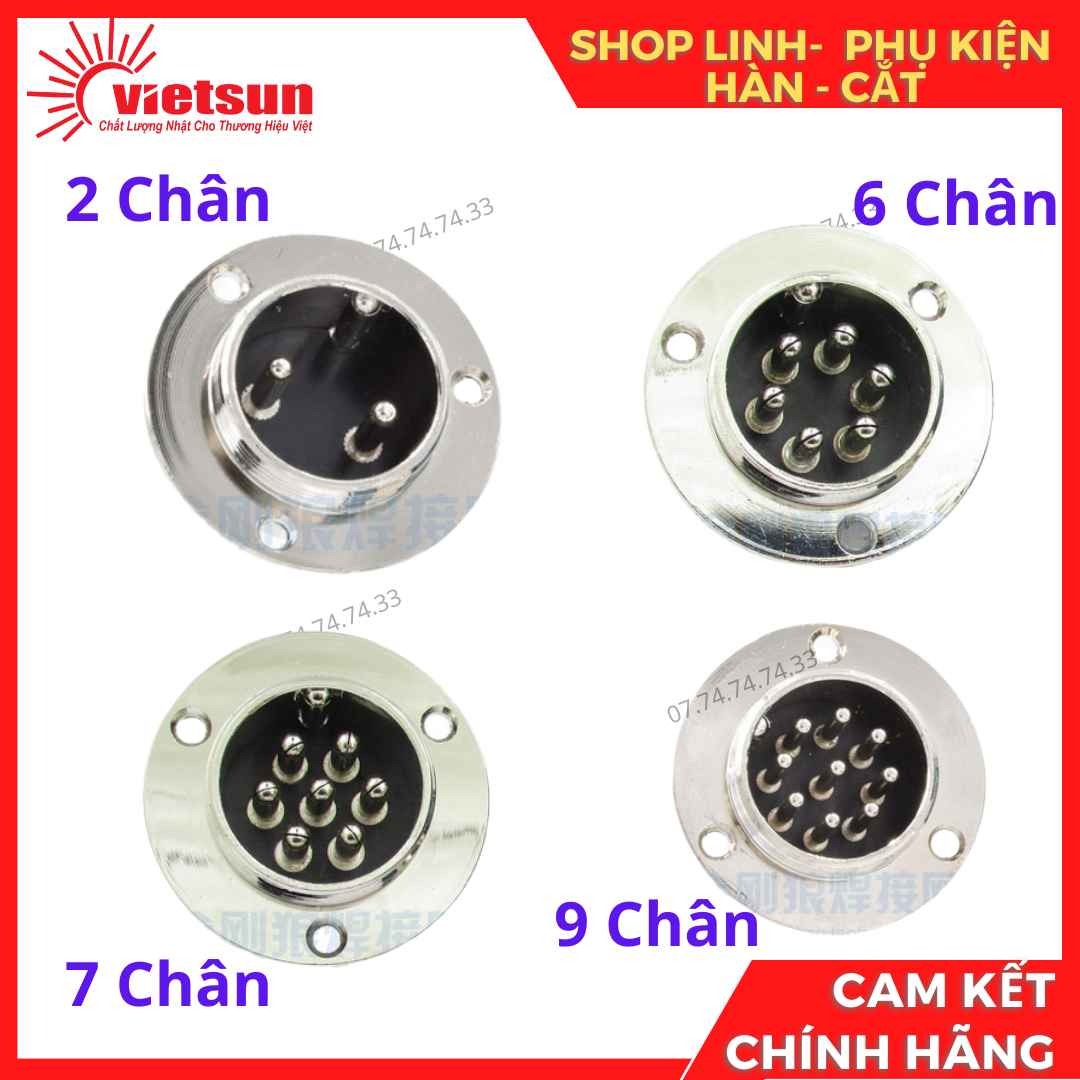Giắc điều khiển máy hàn Mig ( Loại Đực gắn trong máy)