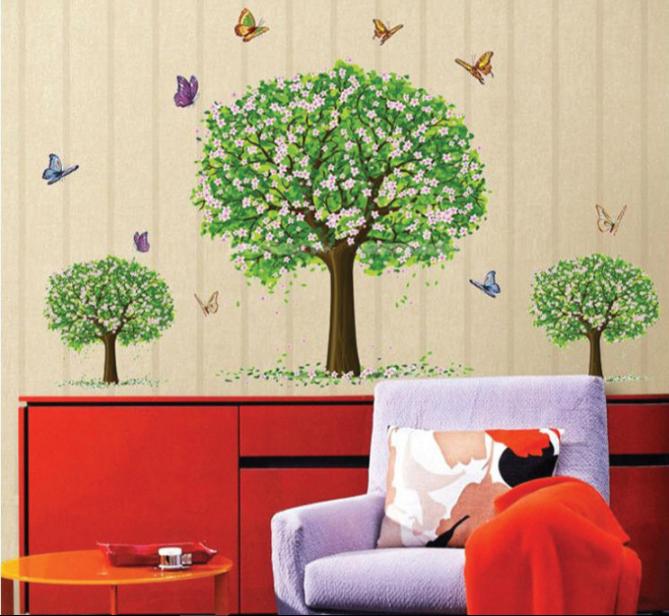 Decal trang trí 3 Cây Xanh lớn