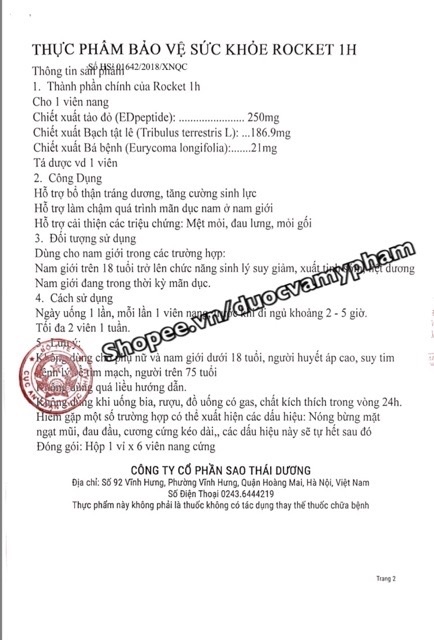{✅Chính hãng} 1 viên Rocket 1h Thời gian thể hiện đẳng cấp