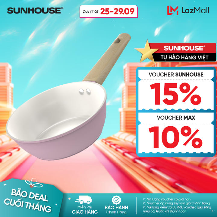 Chảo phủ sứ Nano đáy từ Sunhouse Healthy…