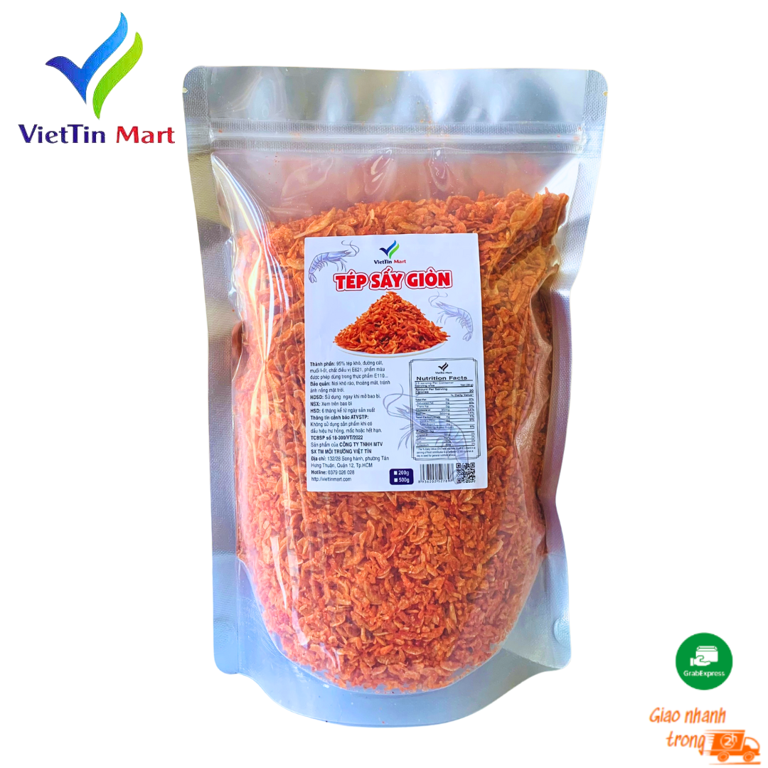 Tép sấy giòn tẩm gia vị Viettin Mart 500g