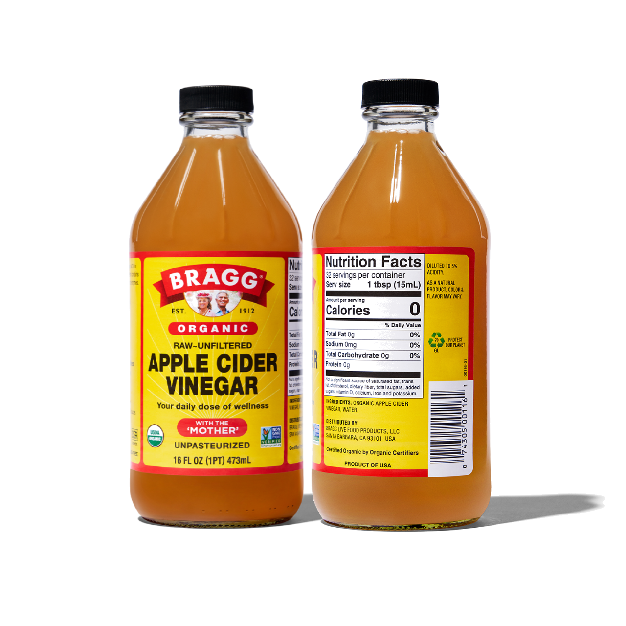 Combo 2 chai giấm táo hữu cơ Organic Bragg 473ml
