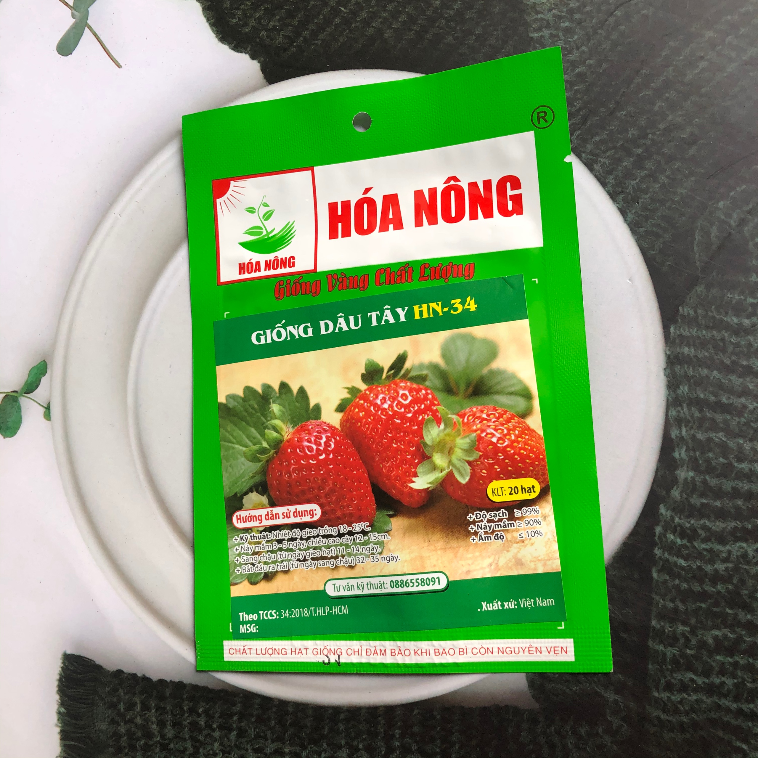 Hạt giống dâu tây hn34 -hn gói 20 hạt
