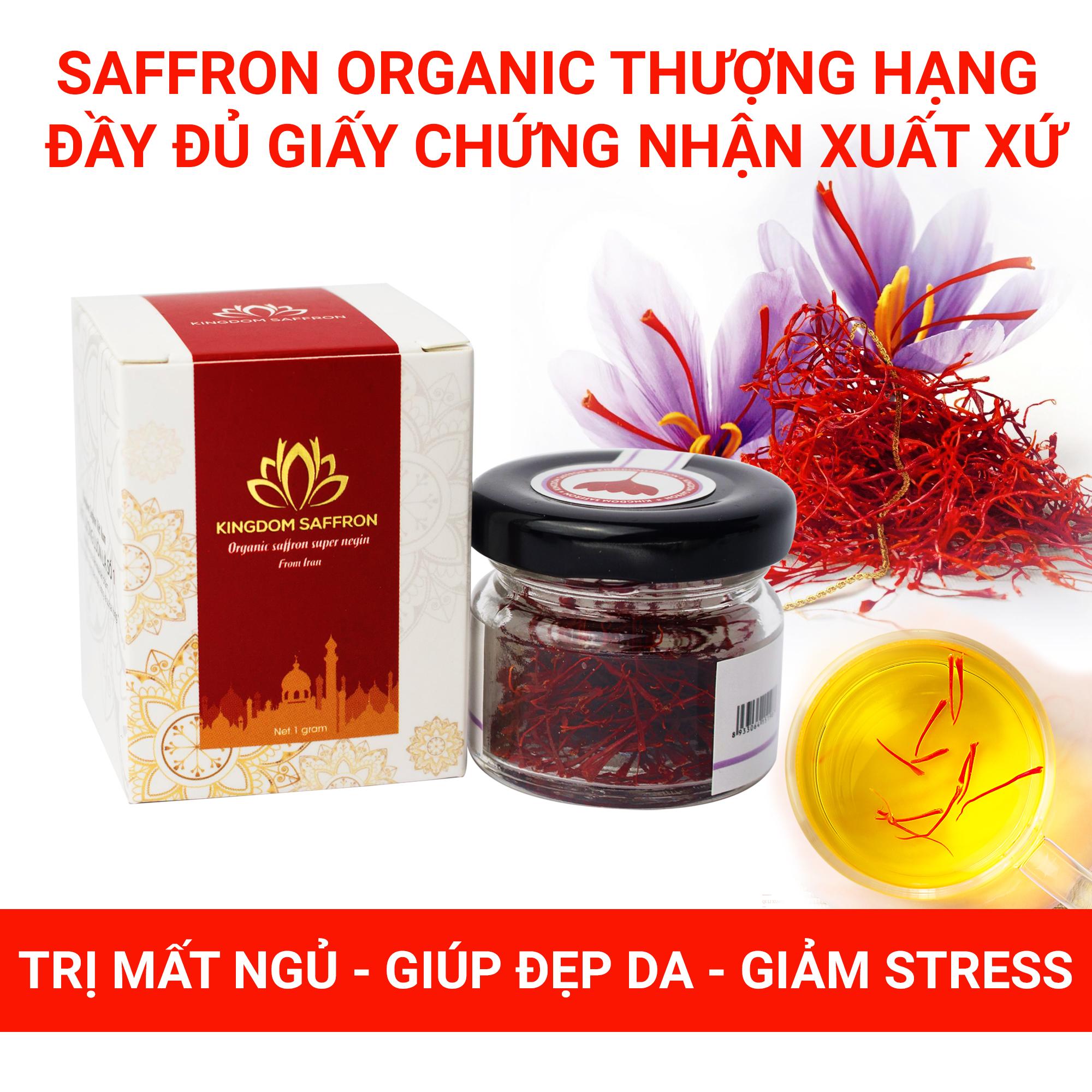 Saffron KingDom - Nhụy Hoa Nghệ Tây Iran Loại Super Negin Thượng Hạng Hộp 1 Gram cao cấp
