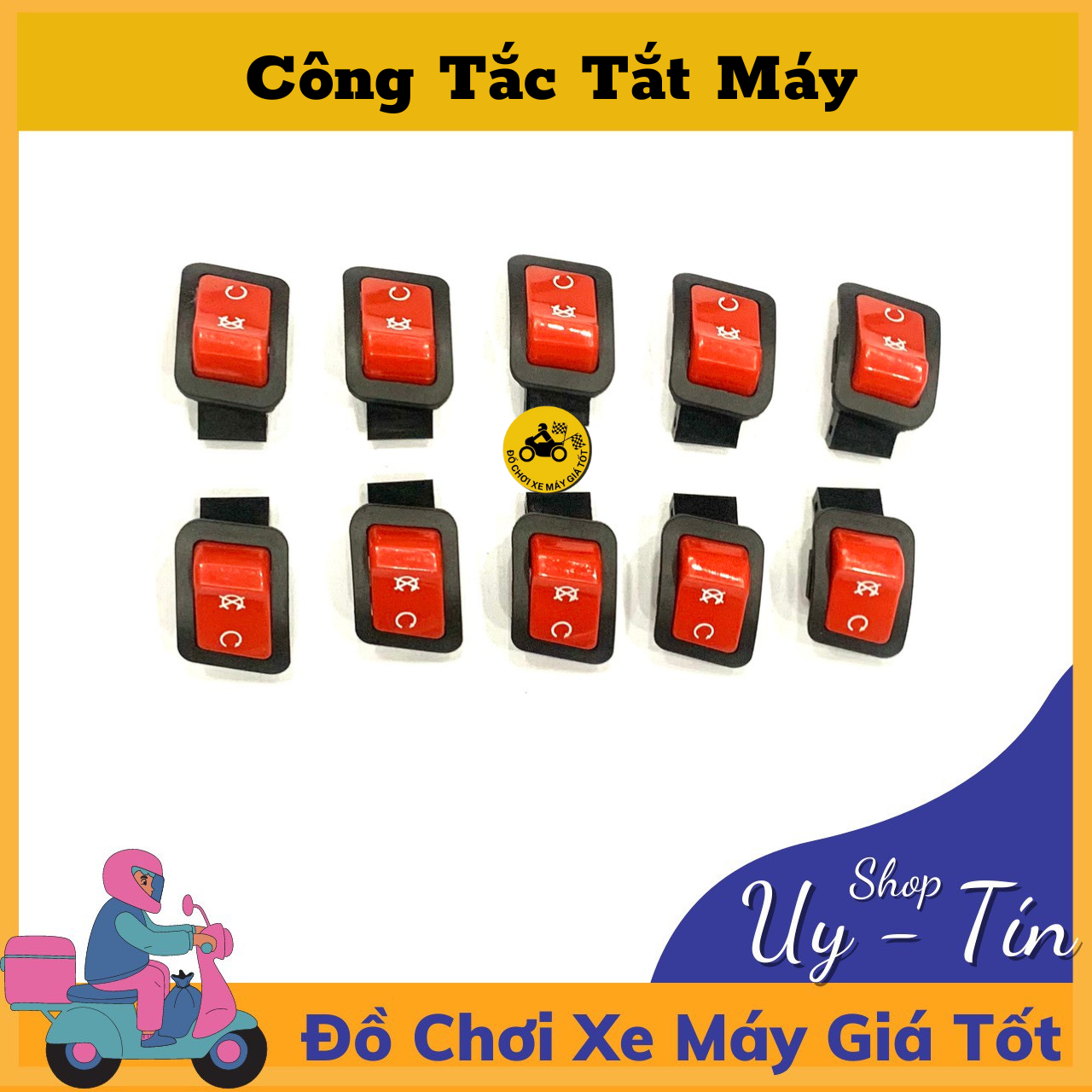 CÔNG TẮC PASSING SH ĐỎ - NÚT ĐỀ ĐỎ LỚN - CÔNG TẮC TẮT ĐÈN PHA COS - CÔNG TẮT MÁY