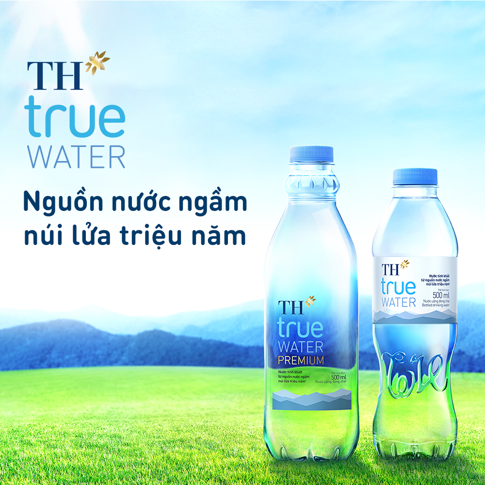 Thùng 24 chai nước tinh khiết TH True Water 350ml (350ml x 24)