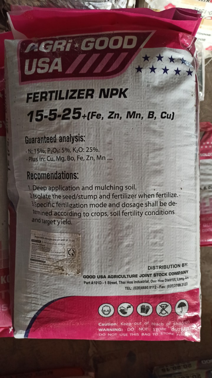 Phân bón NPK nhập khẩu 15.5.25 - Túi Zip 1Kg