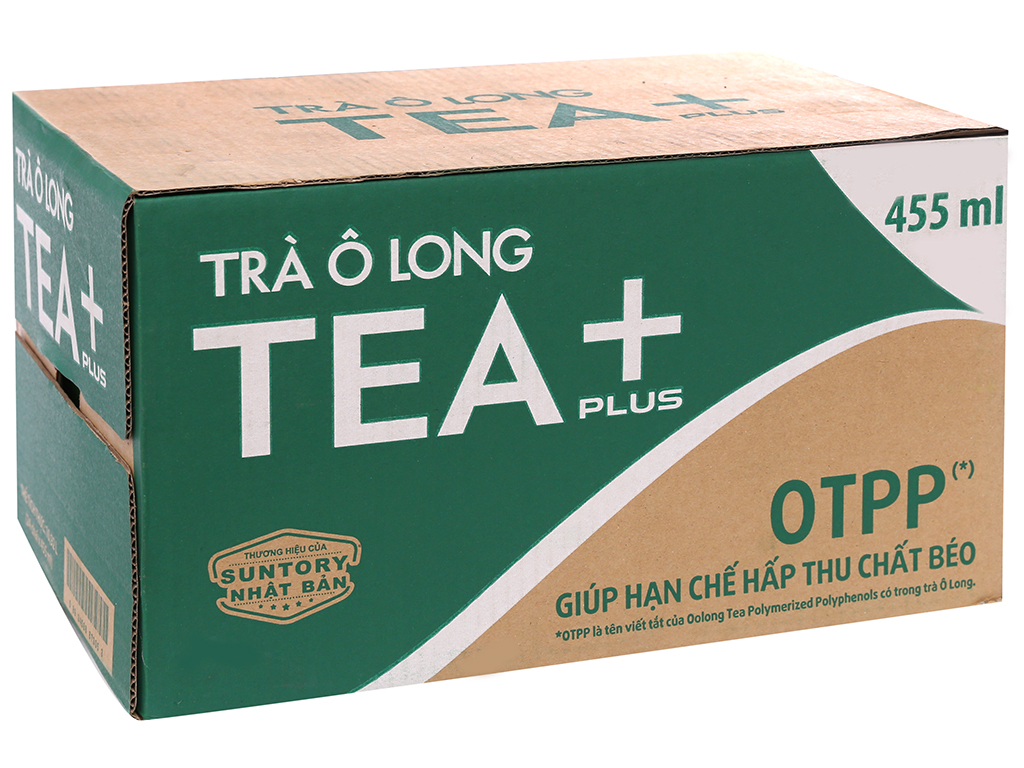 Thùng 24 Chai Nước Olong Tea Plus 455ml