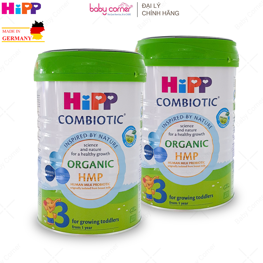 Combo 2 hộp sữa bột hipp organic combiotic số 3, hộp 800g, cho bé 1 - 3 tuổi