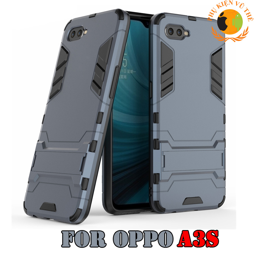 Ốp Lưng Chống Sốc Iron Man Cho Oppo A3s Có Dựng Lưng