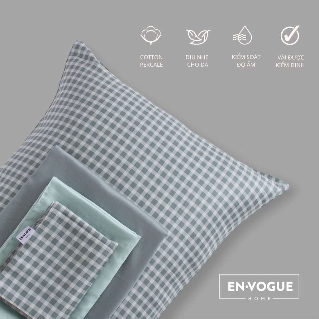 Vỏ gối họa tiết lụa tơ tằm COTTON PERCALE Envogue Home ( 50x70cm ) - 1 chiếc