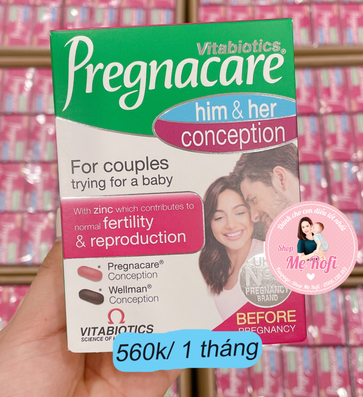 Vitamin Pregnacare Him and Her Conception tăng khả năng thụ thai cho 2 vợ chồng nhập khẩu