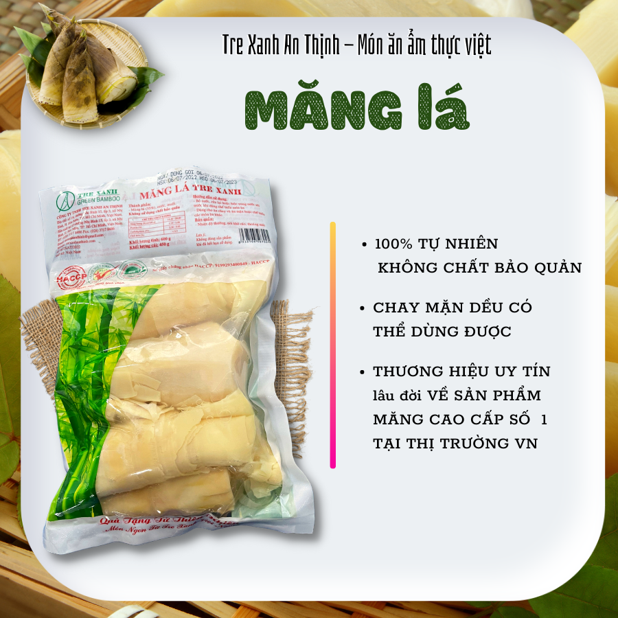 Safe Thinh Green Bamboo Bamboo leaf hat 500g fresh bamboo hat