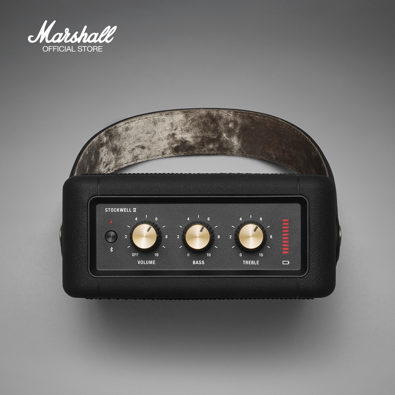 Marshall Stockwell II Portable Bluetooth Speaker, Black and Brass