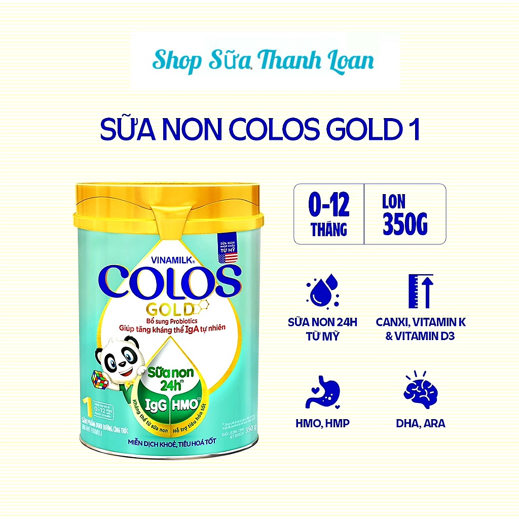 Combo 4 lon sữa bột vinamilk colosgold 1 350g .