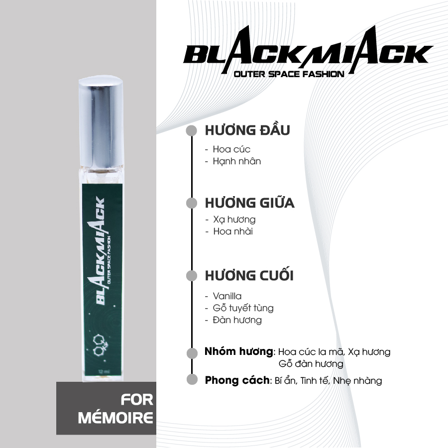 Nước hoa Valmory 12ml BlackMiack Version 2023