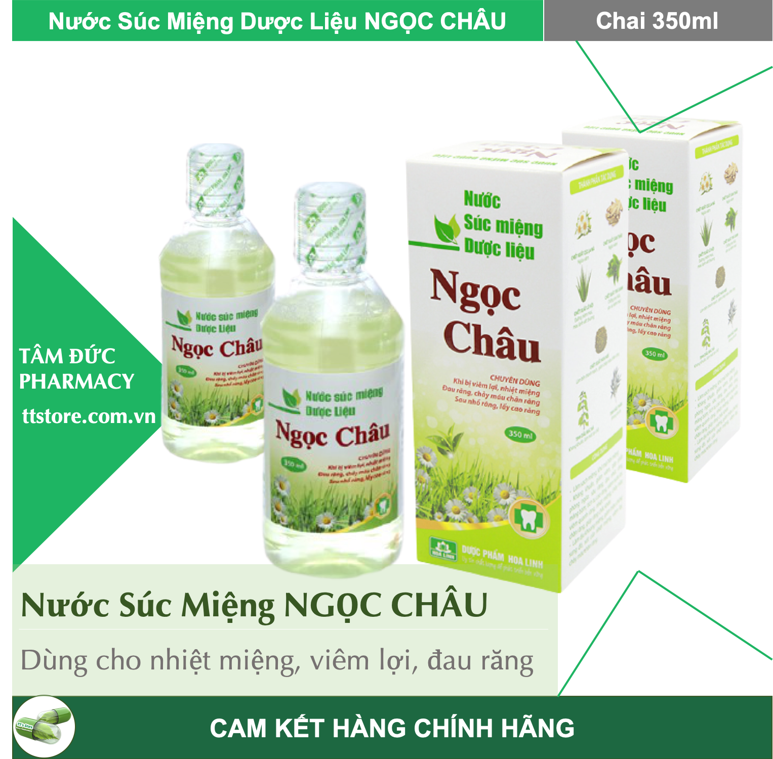 [HCM]Nước súc miệng dược liệu Ngọc Châu [Chai 350ml]
