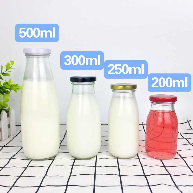CHAI THỦY TINH ĐỰNG SỮA 300ML NẮP THIẾC
