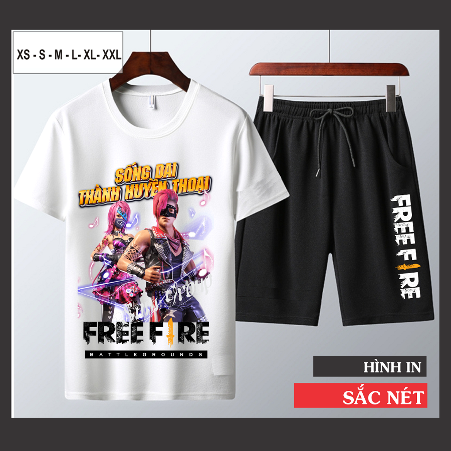 Bộ Nam Hè Free Fire In Hình Rocker Nam Nữ Cotton Mềm Mịn Đủ Size