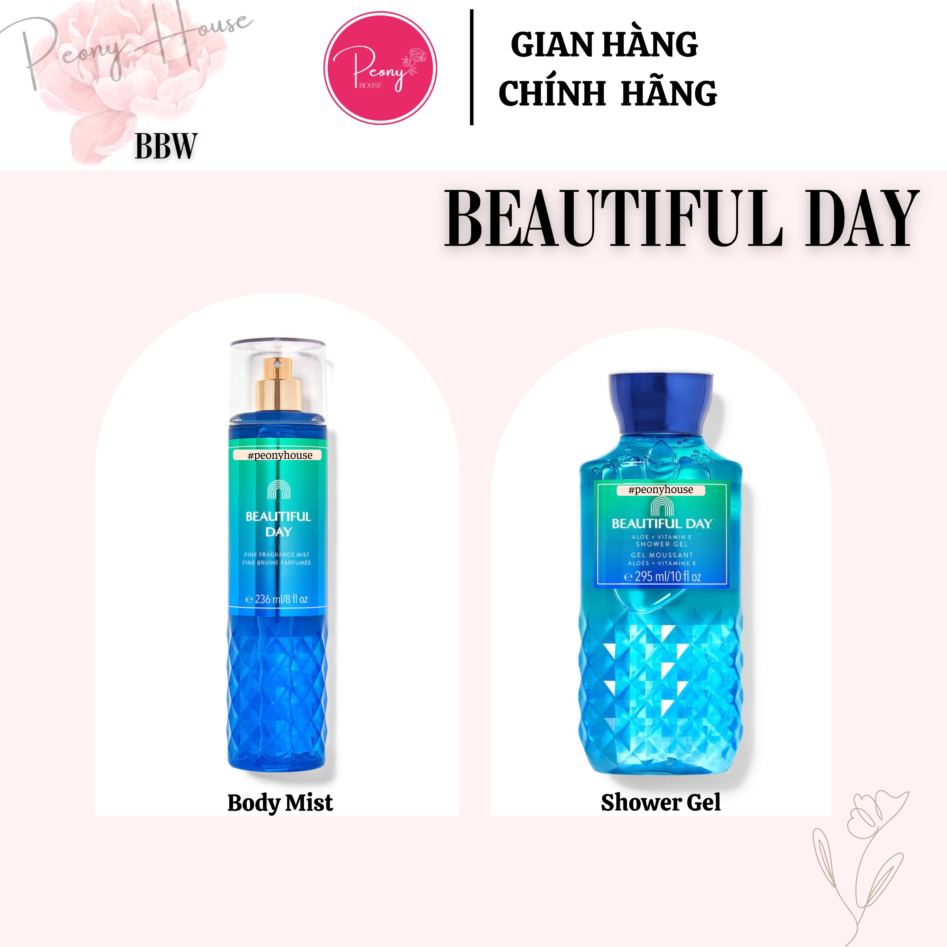 Xịt thơm Body mist BEAUTIFUL DAY Bath & Body Works chính hãng 236mL