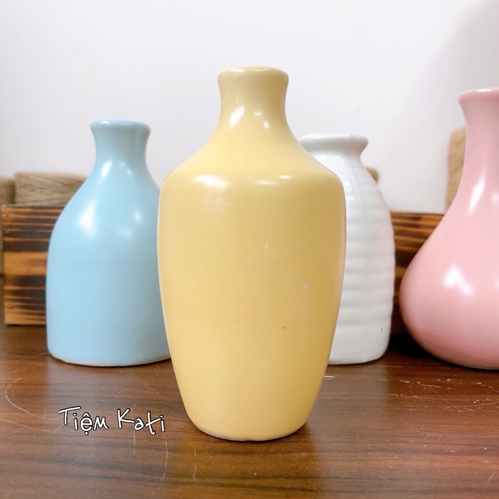 BÌNH GỐM - lọ hoa MINI - decor - gốm sứ bát tràng- hoa khô