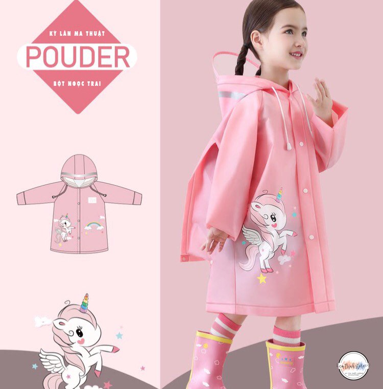Áo mưa trẻ em cao cấp, phong cách Hàn Quốc, chất liệu EVA thân thiện cho bé