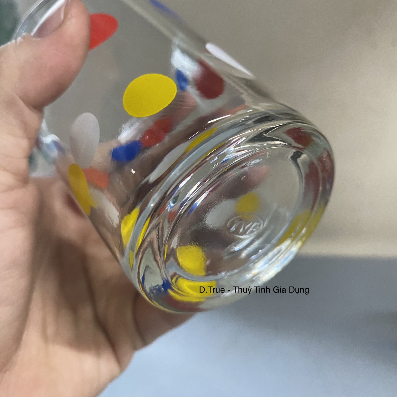 Set 12 Ly Chấm Bi Thuỷ Tinh 18H-TVP 230ML