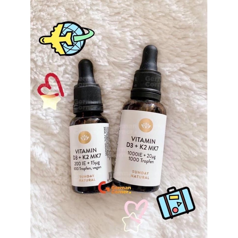 Vitamin d3 k2 mk7 đức 1000 ie - german corner hàng đức nội địa