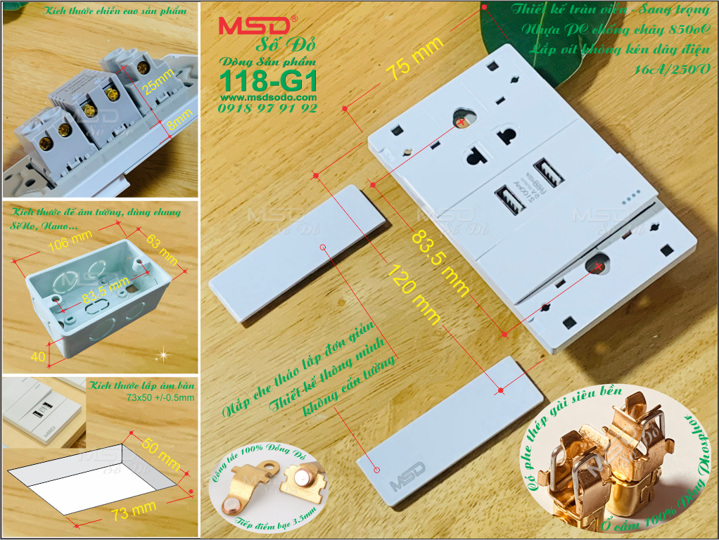 CÔNG TẮC CẦU THANG + C.TẮC ĐƠN - 118G1-MSD-B16