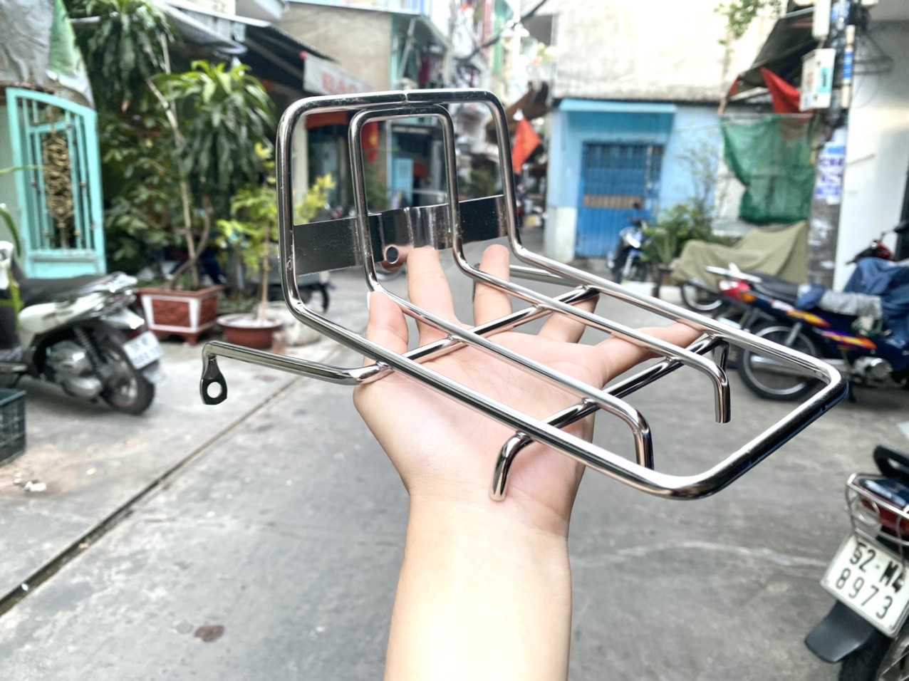 BAGA MŨI TRƯỚC INOX XE CUB MỚI ( CUB TÂY Á )