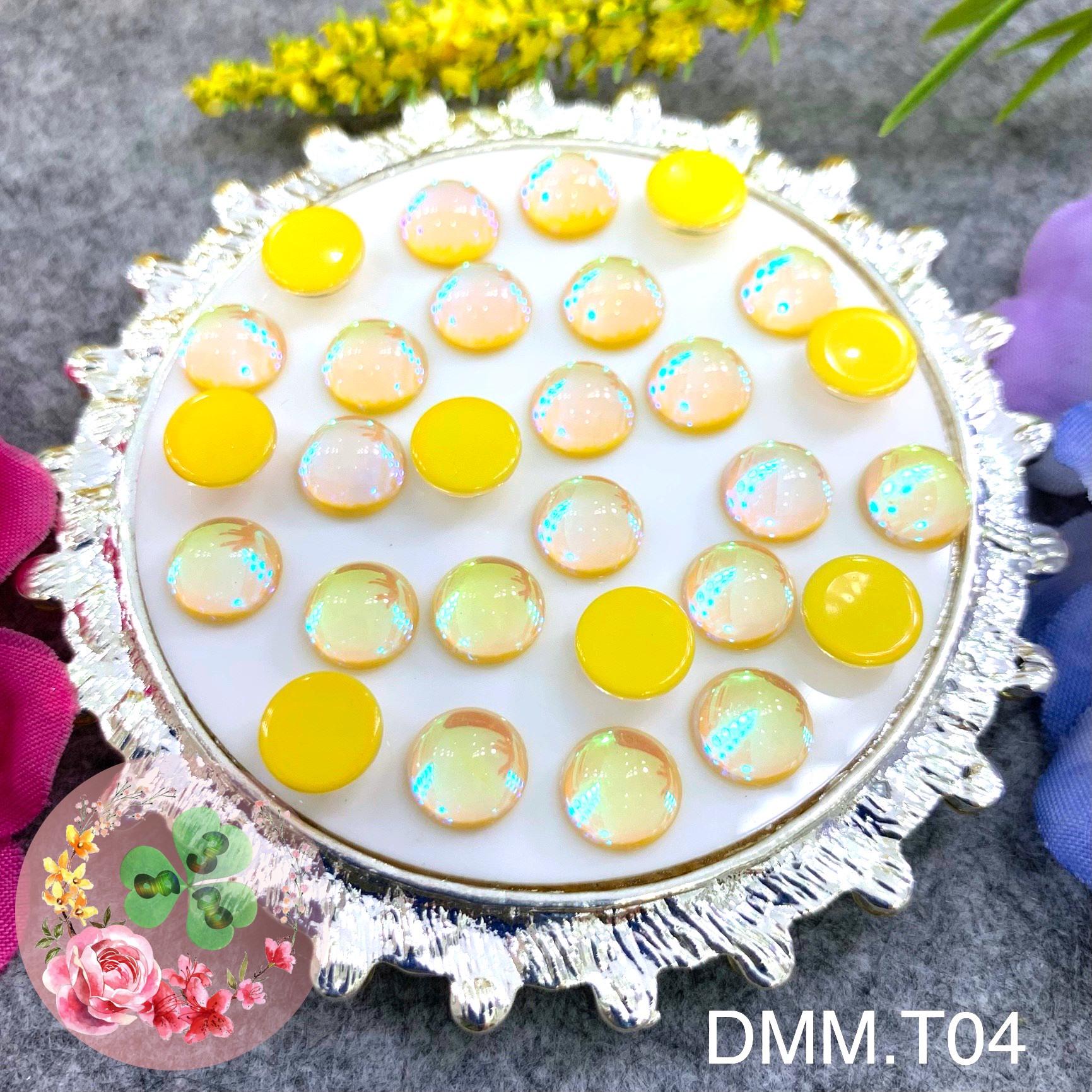 [HCM]Màu DMM. Đá cầu vồng siêu bắt sáng đính dán móng.