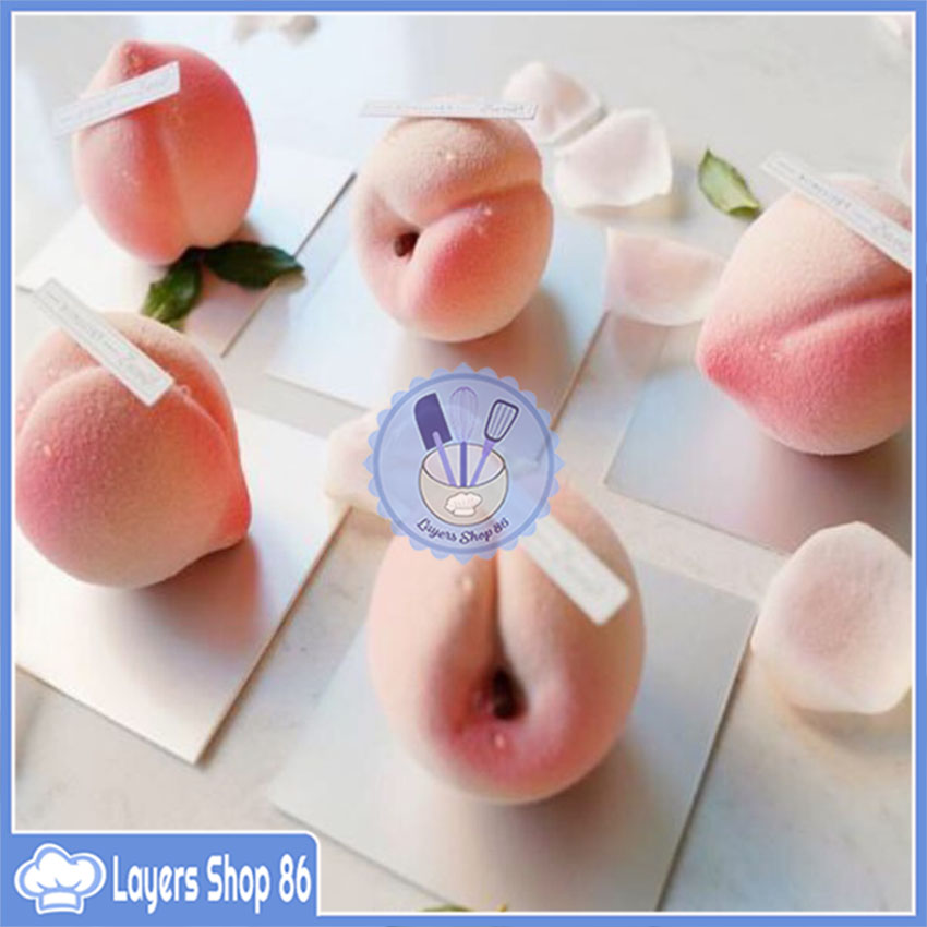 Khuôn làm bánh đào tiên pudding, mousse, thạch rau câu, Khuôn silicon 6 quả đào Dụng Cụ Khuôn Bánh Hình Quả Đào Bằng Silicon 6 Khoang, Để Nướng Trái Cây Tráng Miệng Mousse Khuôn Bánh Trang Trí Bánh Pudding