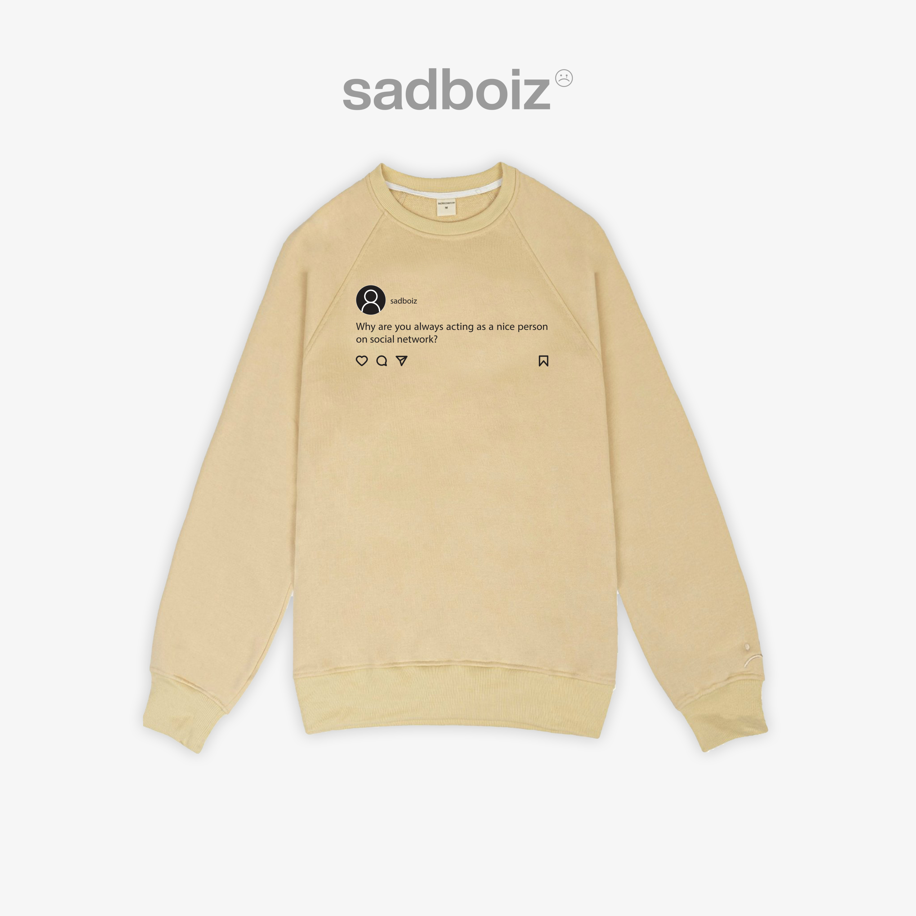 Áo sweater SADBOIZ SADTAGRAM Cream