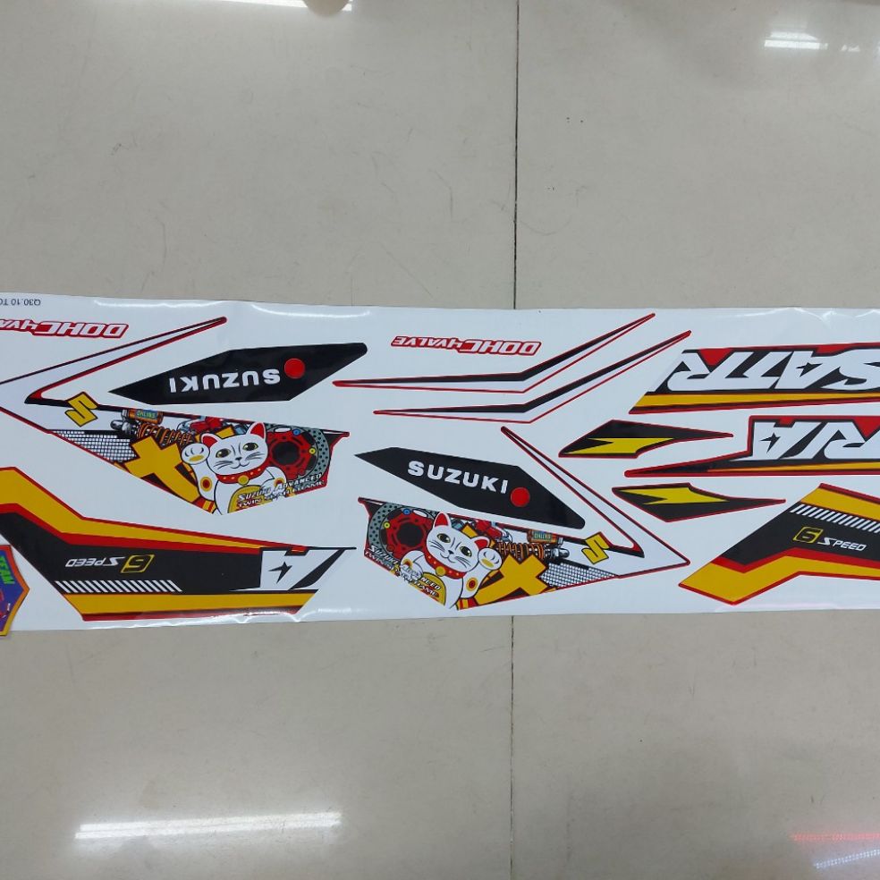 [HCM]Tem xe satria-raider  tem rời cao cấp mẫu mèo thần tài