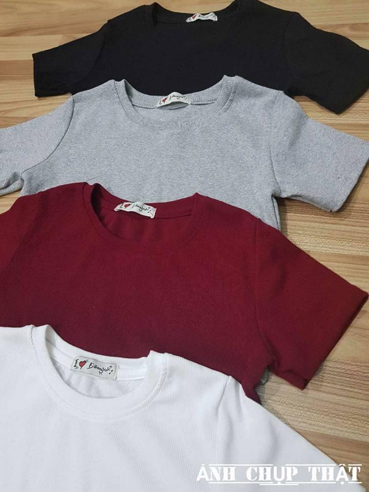 Aó croptop thun gân Thailand (FREESHIPMAX)