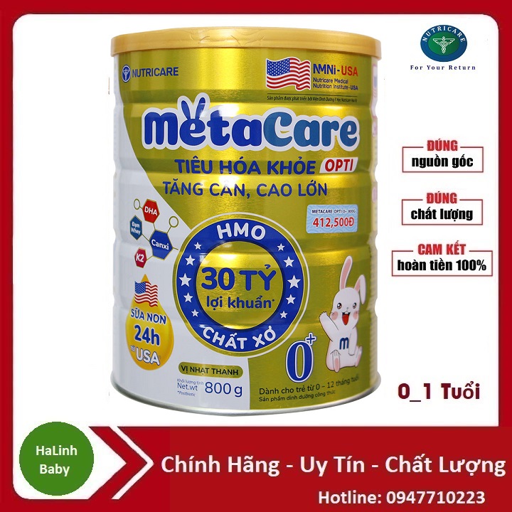 Sữa Metacare Opti 0+ 800g (Dành cho trẻ 0_12 tháng tuổi)