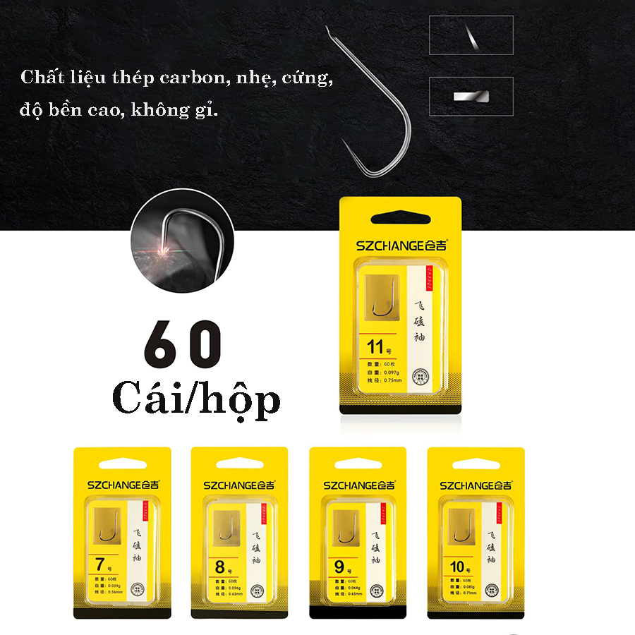 Lưỡi SZCHANGE Rô Phi Đen Mảnh - Lưỡi câu cá