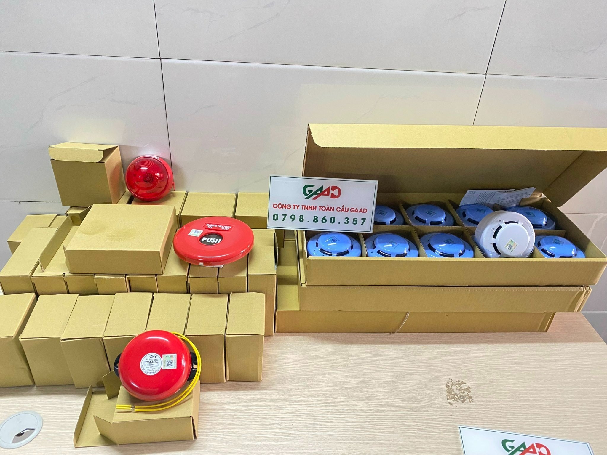 PCCC Combo Tổ hợp Chuông + Đèn + Nút ấn khẩn báo cháy