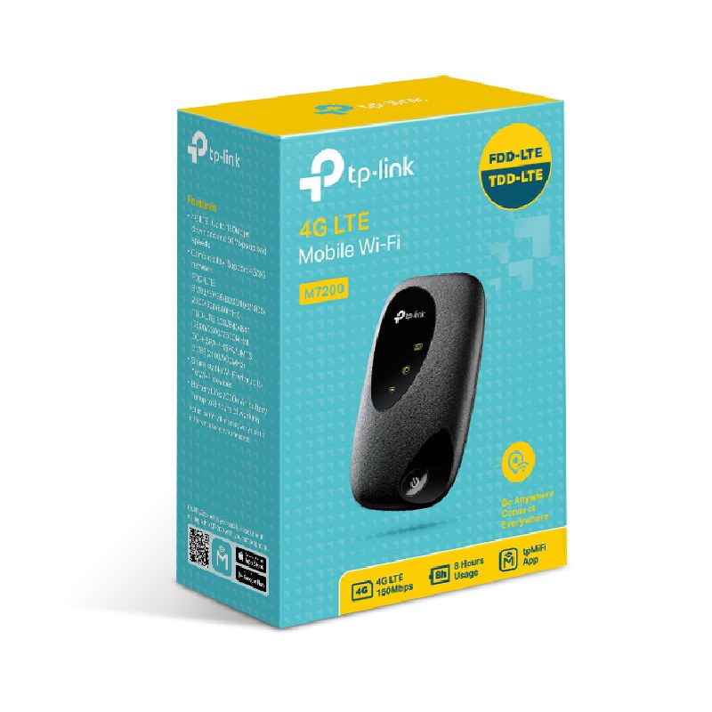 Bộ phát wifi di động 4g lte 150mbps tp-link m7000 đen